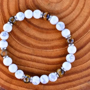 Howlite + Tiger Eye + Stainless Steel