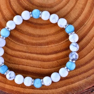 Howlite + Blue Quartz + Stainless Steel
