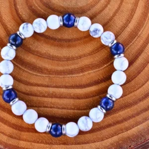 Howlite + Lapis Lazuli + Stainless Steel