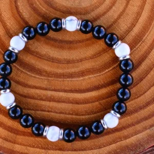 Black Onyx + Howlite + Stainless Steel